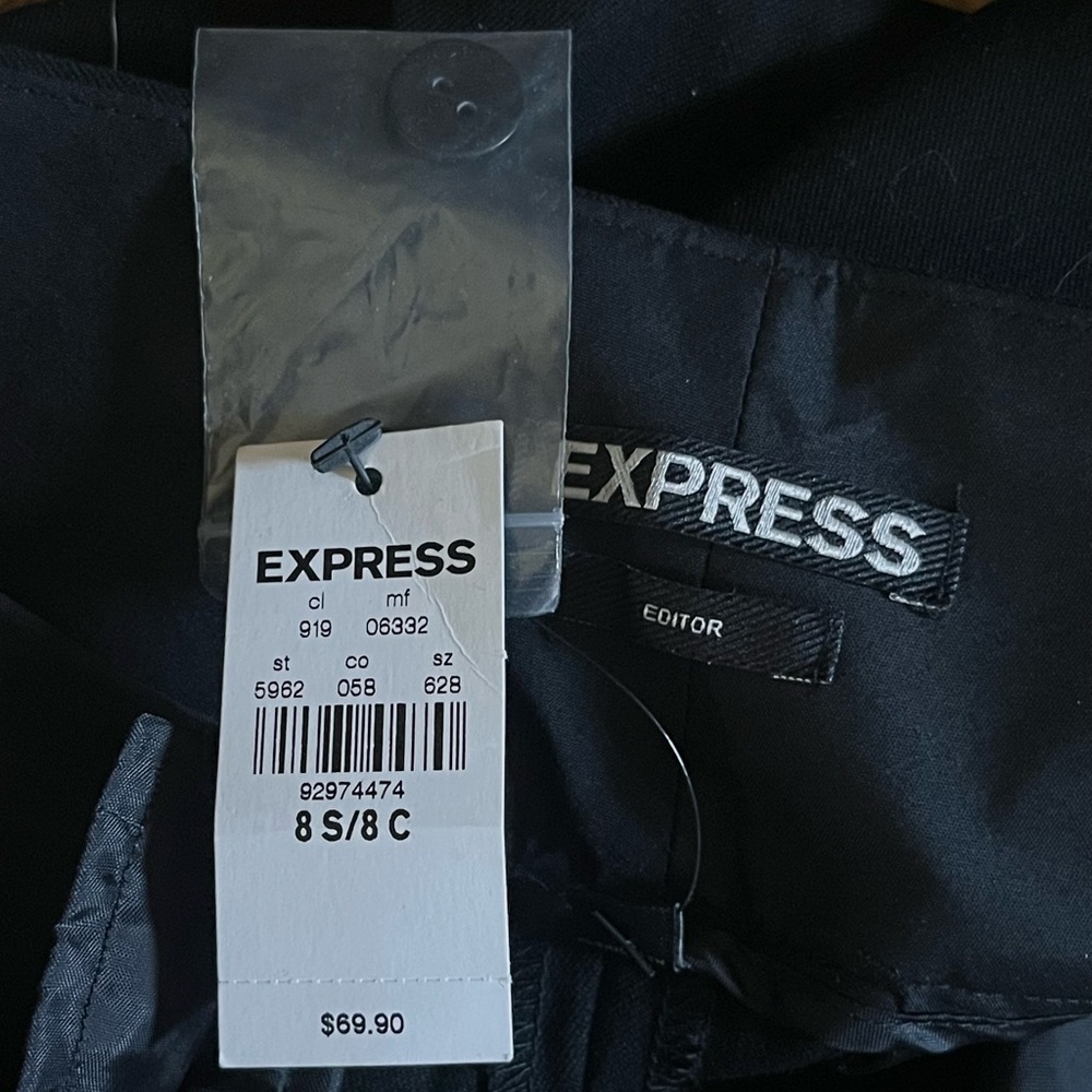 Express Editor Flair Straight Through Hip & Thigh Flare Trousers - Picture 9 of 9